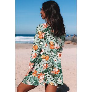 Tropical 3-Piece Bikini Swimsuit Set w/ Cover Up Kimono – Resort XL 15-16